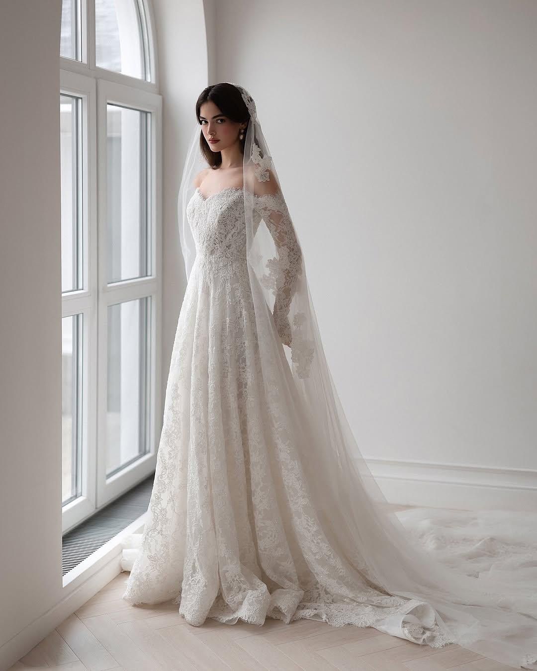 Custom Made Bridal Gown with Lace Detailing