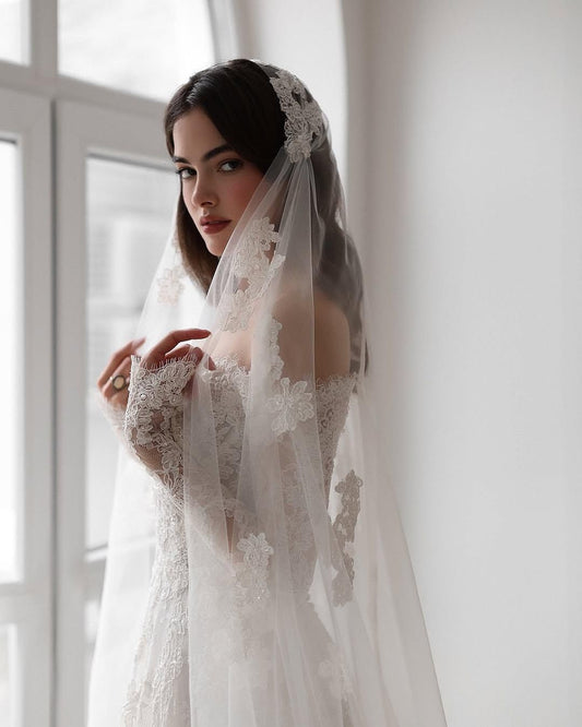 Custom Made Bridal Gown with Lace Detailing