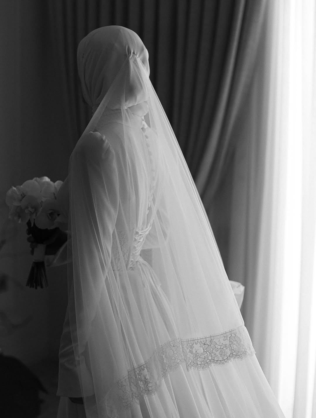 Minimalist High-Neck Satin Bridal Gown with Corset Back