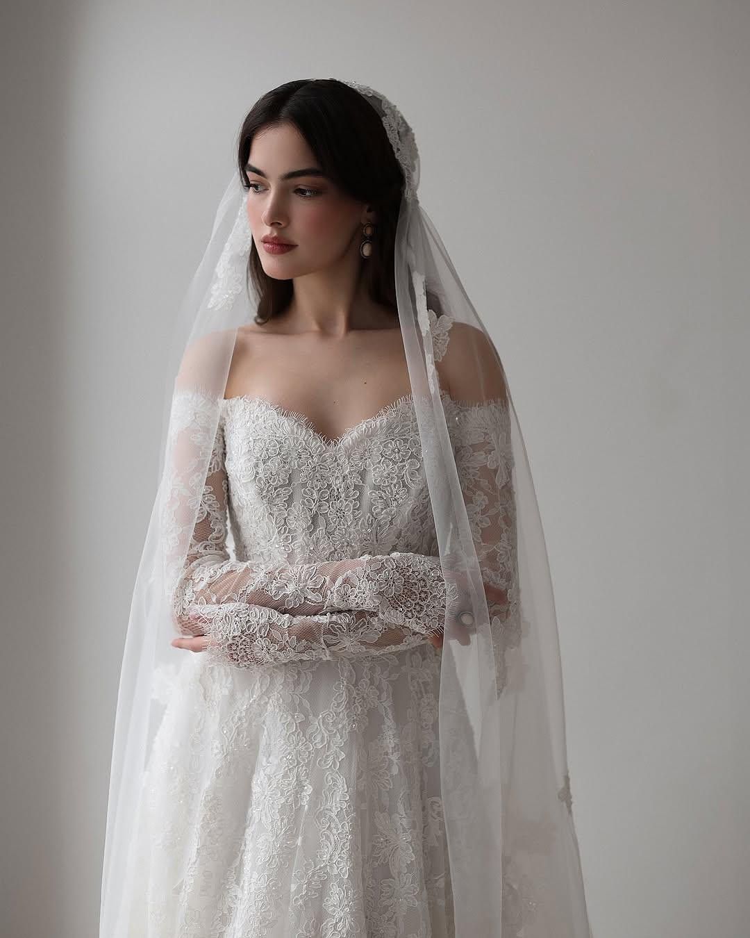 Custom Made Bridal Gown with Lace Detailing