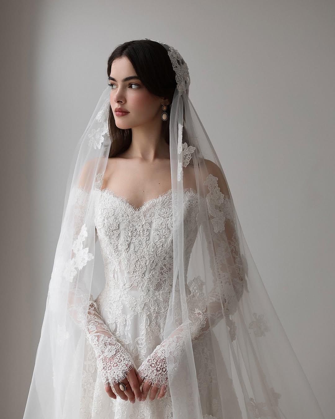 Custom Made Bridal Gown with Lace Detailing